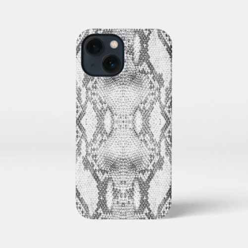 White Snake Skin Print iPhone 13 Mini Case