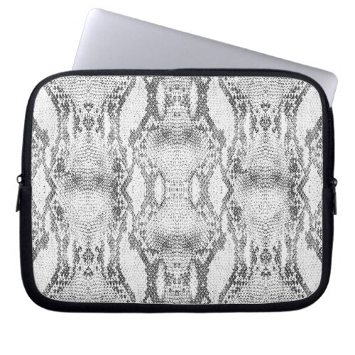 White Snake Skin Print Laptop Sleeve