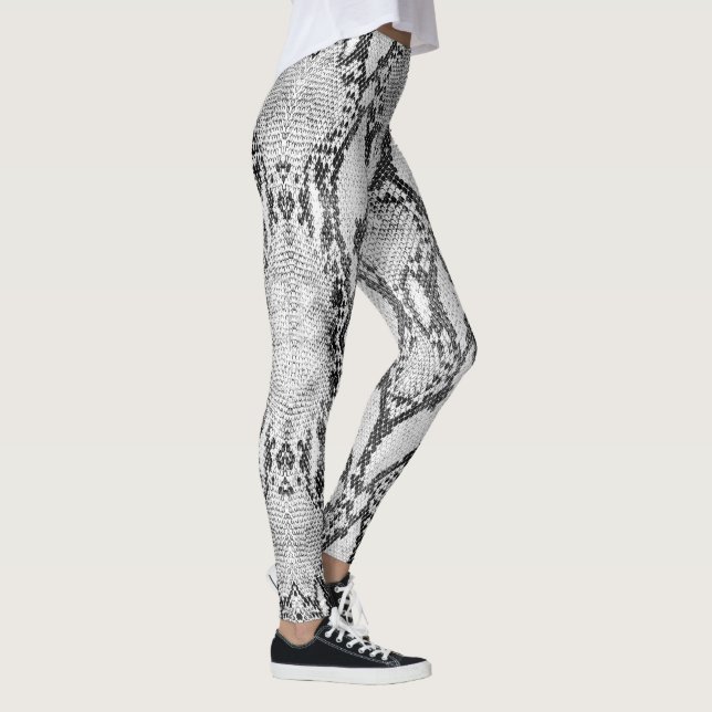 White Snake Skin Print Leggings (Right)