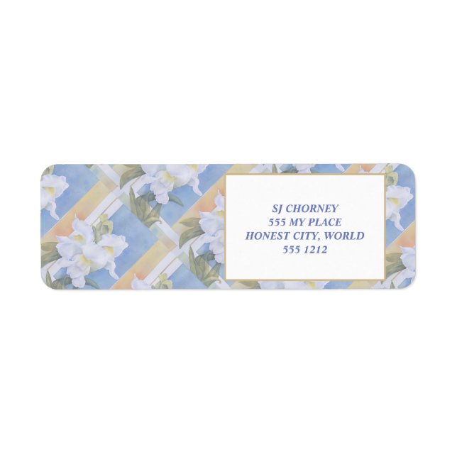 WHITE SNAPDRAGONS RETURN ADDRESS LABELS (Front)