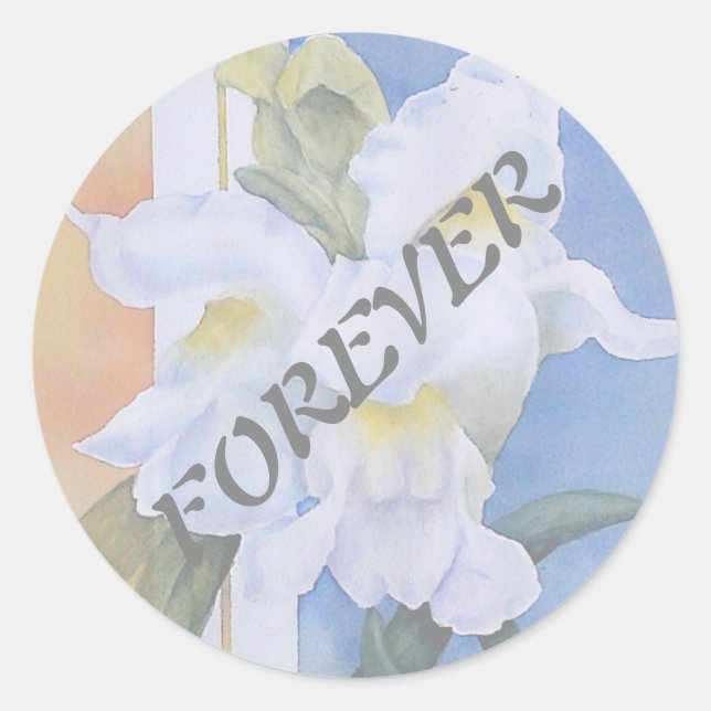 WHITE SNAPDRAGONS WEDDING STICKERS (Front)