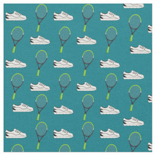 White Sneakers Shoes and Green Tennis Rackets Cool Fabric