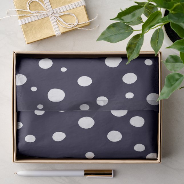 White Snow Dot Pattern Satin Tissue Paper (Gift)