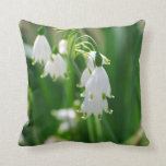 White Snow Drop Lilies Throw Pillow