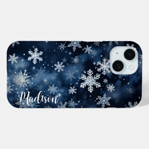 White Snow Falling _  iPhone 15 Case