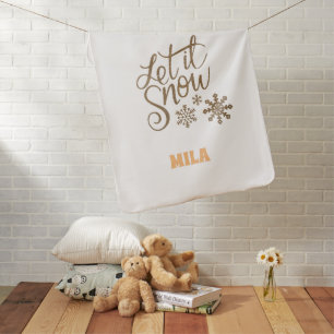 White snow golden baby blanket