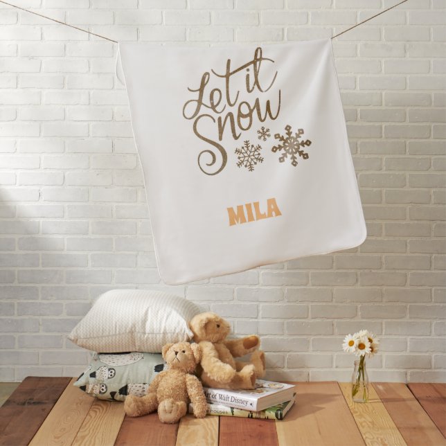 White snow golden baby blanket (In Situ)