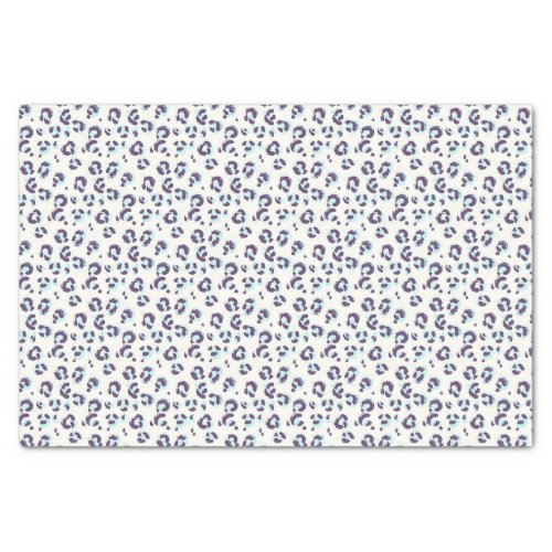 White Snow Leopard Animal Print Tissue Paper