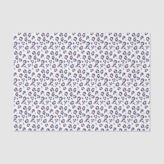 White Snow Leopard Animal Print Tissue Paper (Front)