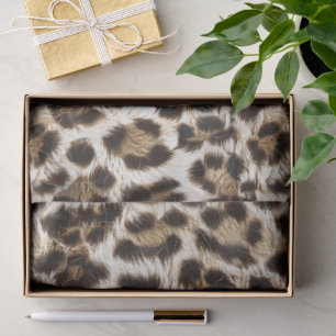 White Snow Leopard Print Safari Party ID1157 Tissue Paper