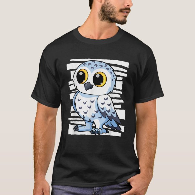White Snow Owl I Kingfisher I Kids Snow Owl  T-Shirt (Front)