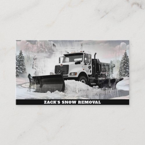  White Snow Removal Snow Plow Truck AP74 Business Card