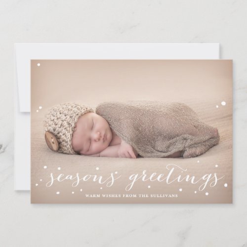 White Snow | Seasons Greetings Photo Holiday Card