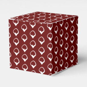 White snow snowflakes burgundy maroon gift favor boxes