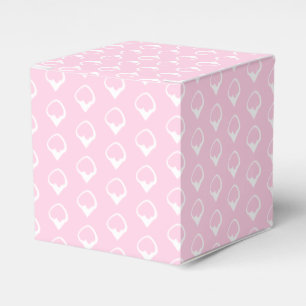 White snow snowflakes light pink gift favor boxes