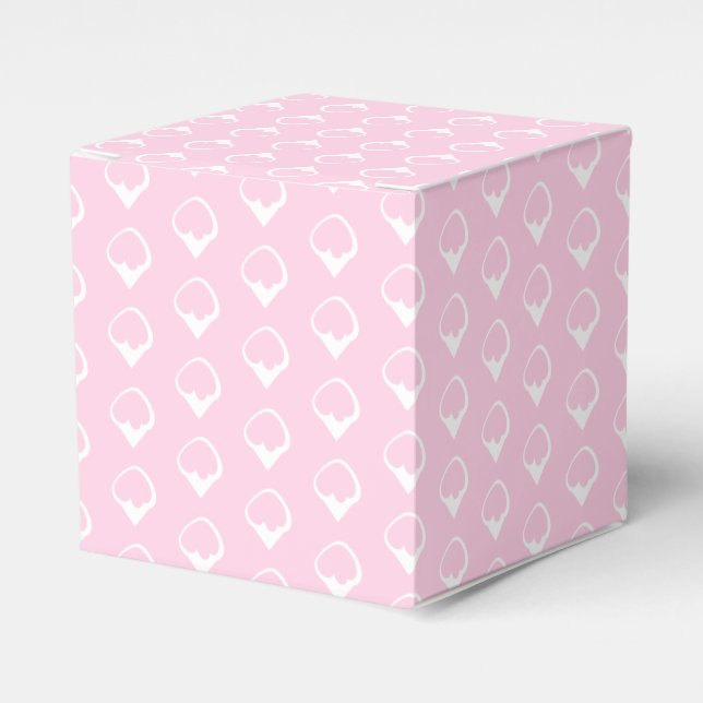 White snow snowflakes light pink gift favor boxes (Front Side)