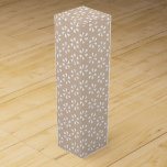 White snow stars, snowflakes beige tan gift wine box<br><div class="desc">White snow stars,  snowflakes beige tan gift wine box</div>