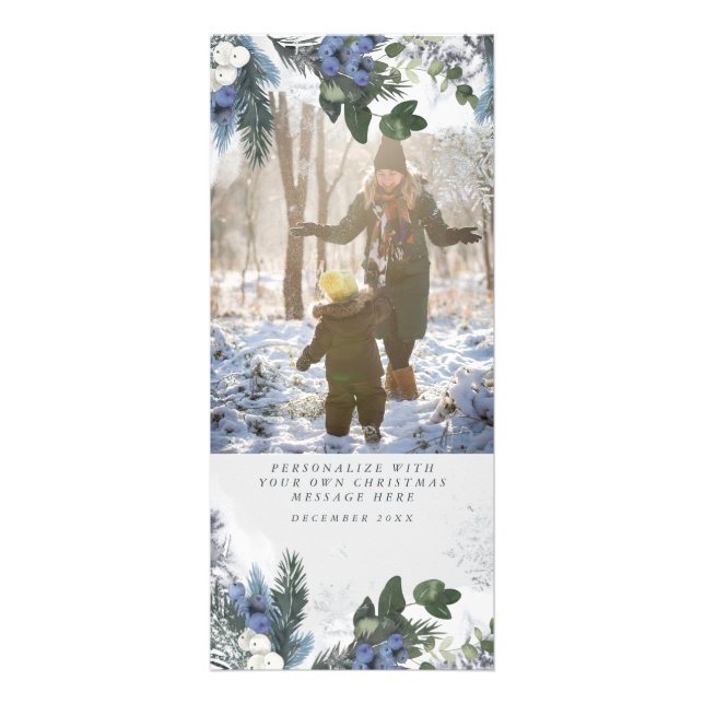 White Snow Winter Christmas Photo Cards (Front)