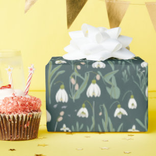 White Snowdrops Flowers Wrapping Paper