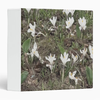 White Snowdrops in Spring Grass 3 Ring Binder