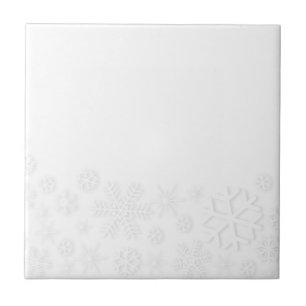 White Snowflake Background Ceramic Tile