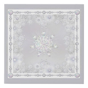 White snowflake faux canvas print