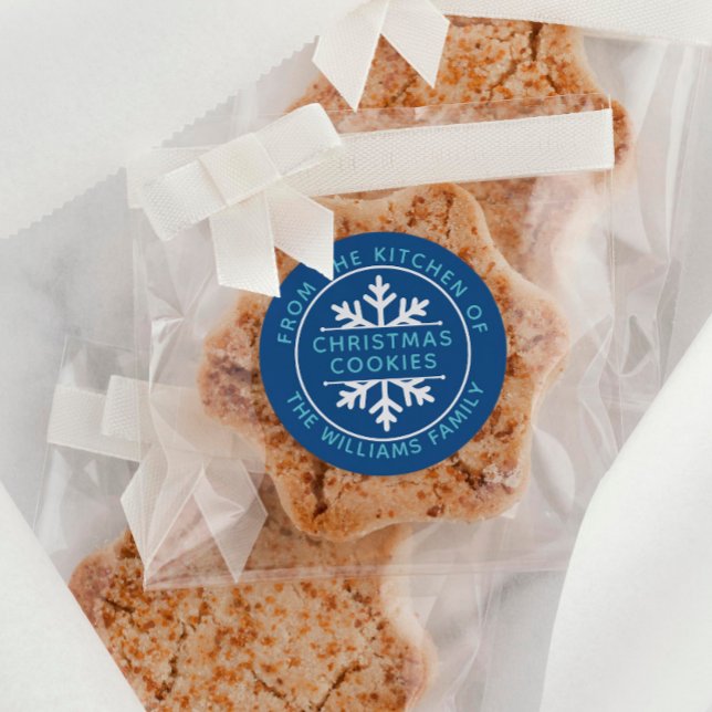 White Snowflake From The Kitchen Christmas Baking Classic Round Sticker (Creator Uploaded)