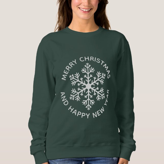 White Snowflake Holiday Sweatshirt (Front)