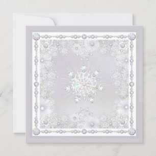White snowflake invitation
