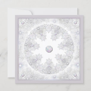 White snowflake invitation
