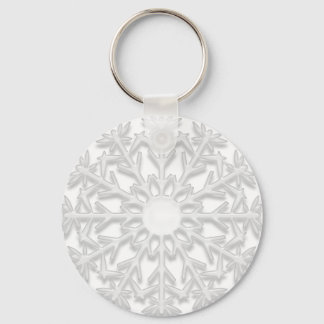 White Snowflake Keychain