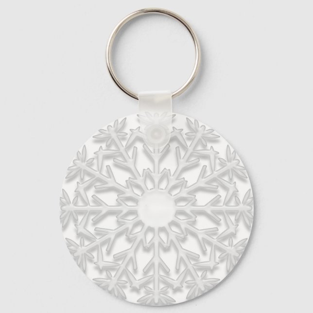 White Snowflake Keychain (Front)