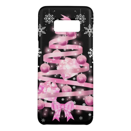 White Snowflake Light Pink Ribbon Christmas Tree   Case_Mate Samsung Galaxy S8 Case