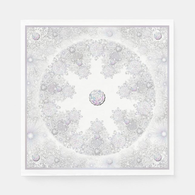 White snowflake napkins (Front)