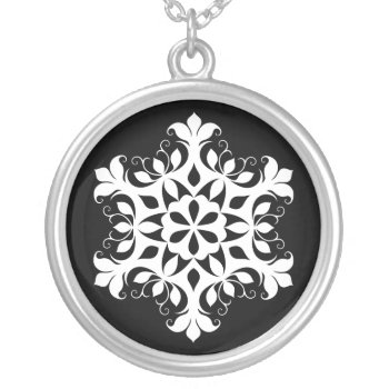 White Snowflake Necklace by lynnsphotos at Zazzle