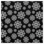 White snowflake on black with fish scales pattern fabric