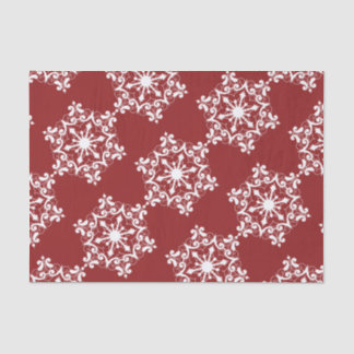 White Snowflake On Crimson Red Tissue Paper