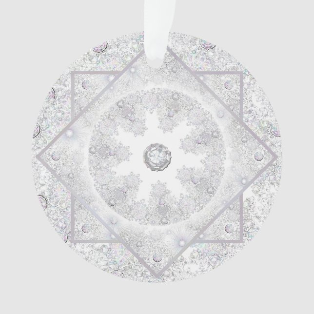 white Snowflake Ornament (Front)