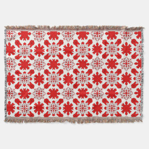White Snowflake Pattern For Holiday Home Throw Blanket