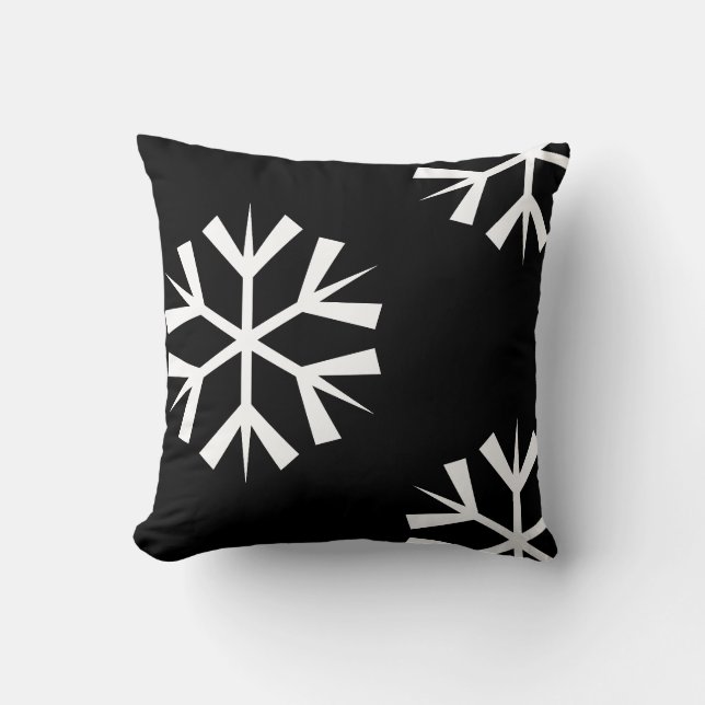 white SNOWFLAKE pattern Throw Pillow (Front)