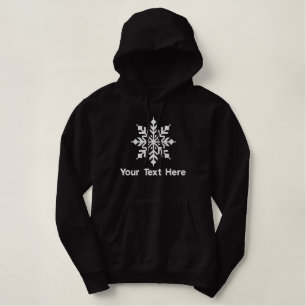 White Snowflake Personalized Embroidered Hoodie