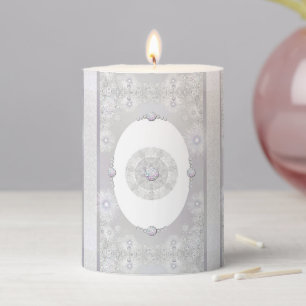 White Snowflake Pillar Candle