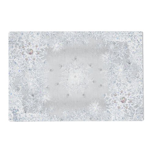 White snowflake placemat