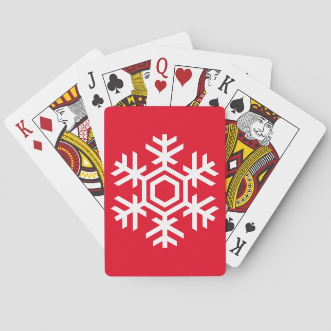 White Snowflake Poker Cards (Back)