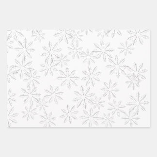 White Snowflake  Print Wrapping Paper Sheets