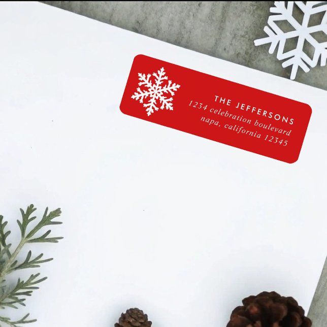 White Snowflake Return Address Label (Creator Uploaded)