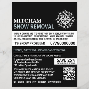 White Snowflake, Snow Removal Company Advertising Flyer