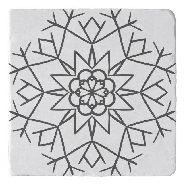 White Snowflake Trivet (Front)