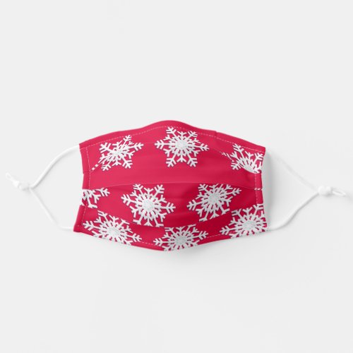 White Snowflake Winter Holiday 20XX Pattern Adult Cloth Face Mask