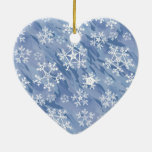 White Snowflakes Ceramic Ornament